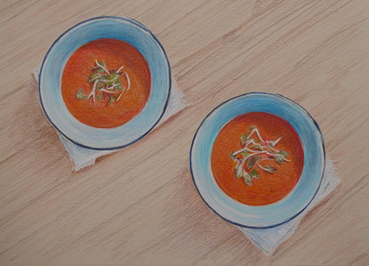 Angela,Two soups, lightfast pencils.JPG